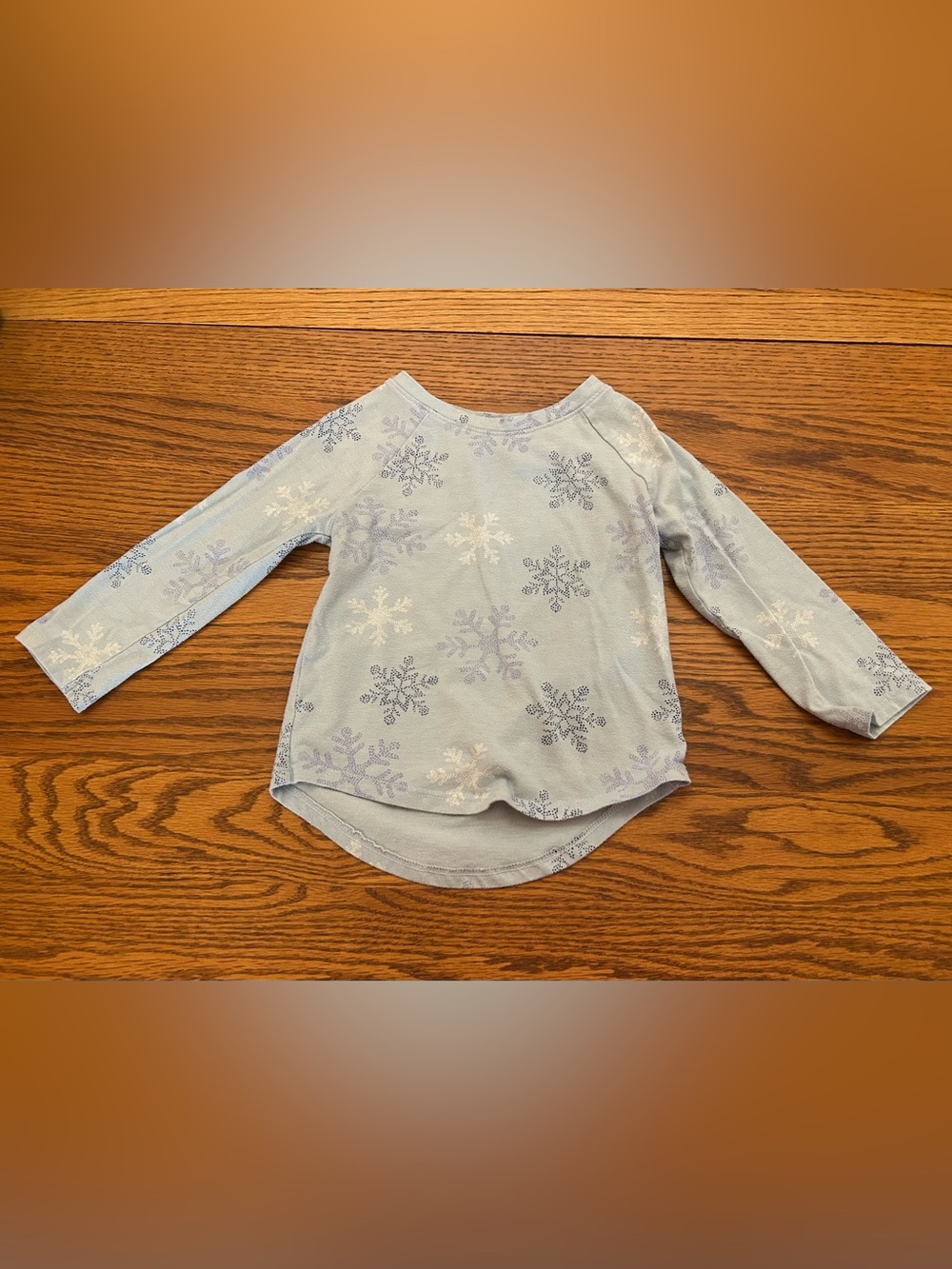 Cat & Jack Light Blue Snowflake Long Sleeve Tee